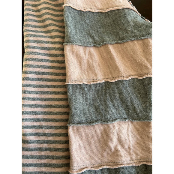 We The Free Pink/Gray Cropped Striped 100% Cotton Sweater Women’s Size M - Picture 7 of 7